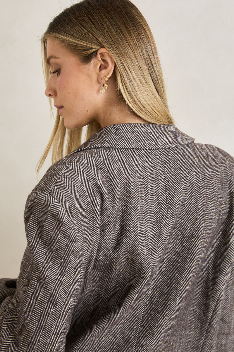 Herringbone Blazer Cafe