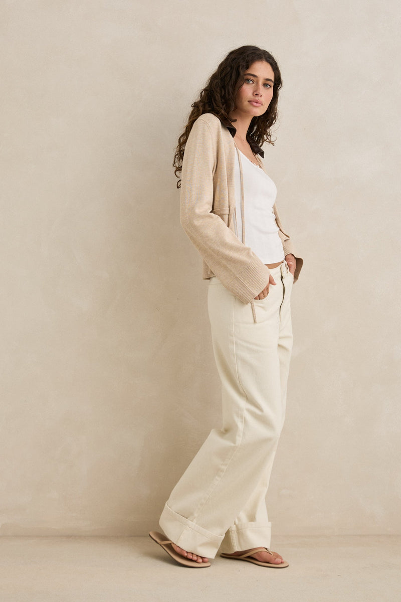 Colette Tie Front Cardigan Natural