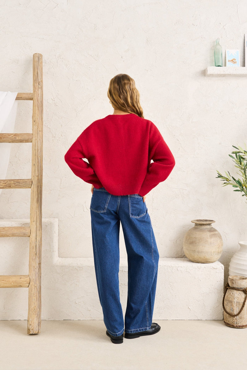 Estelle Fluffy Cardigan Chilli