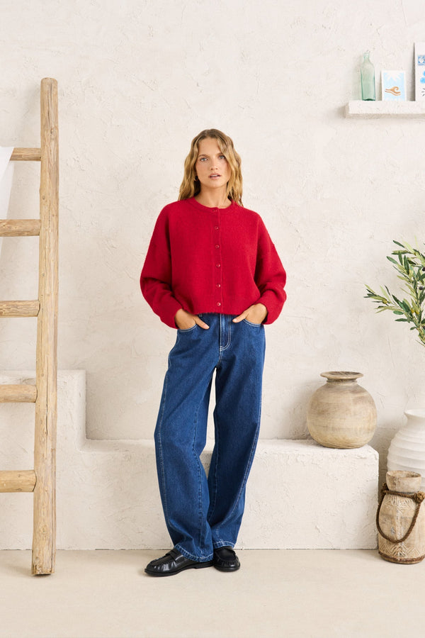 Estelle Fluffy Cardigan Chilli