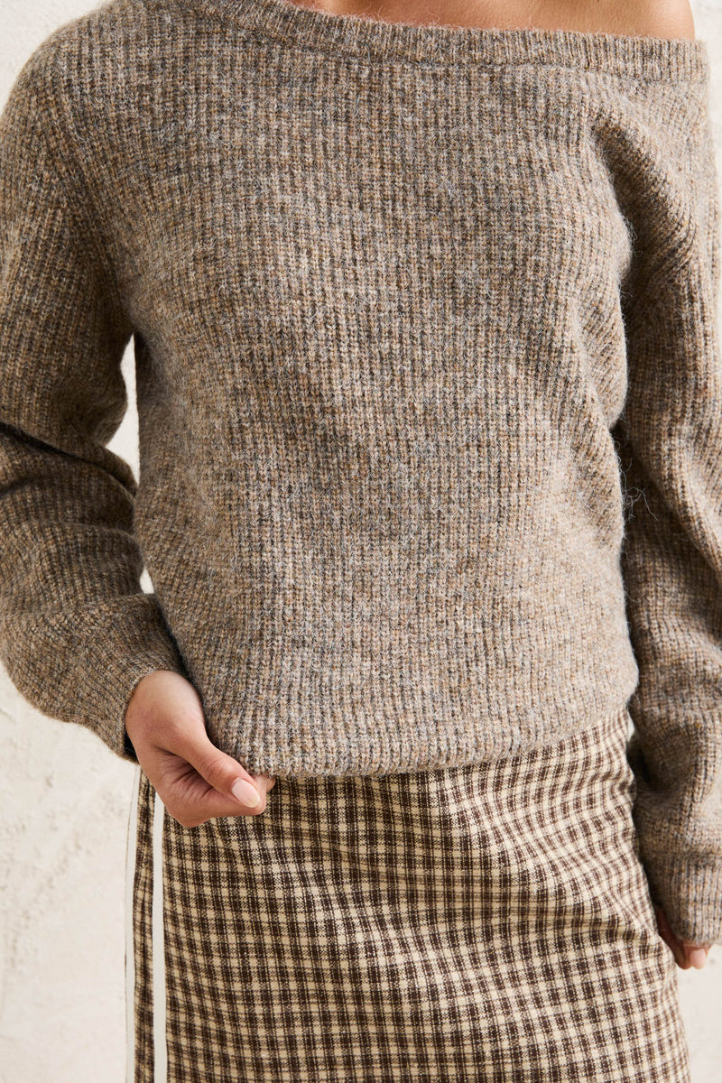 Ida Boat Neck Knit Oat