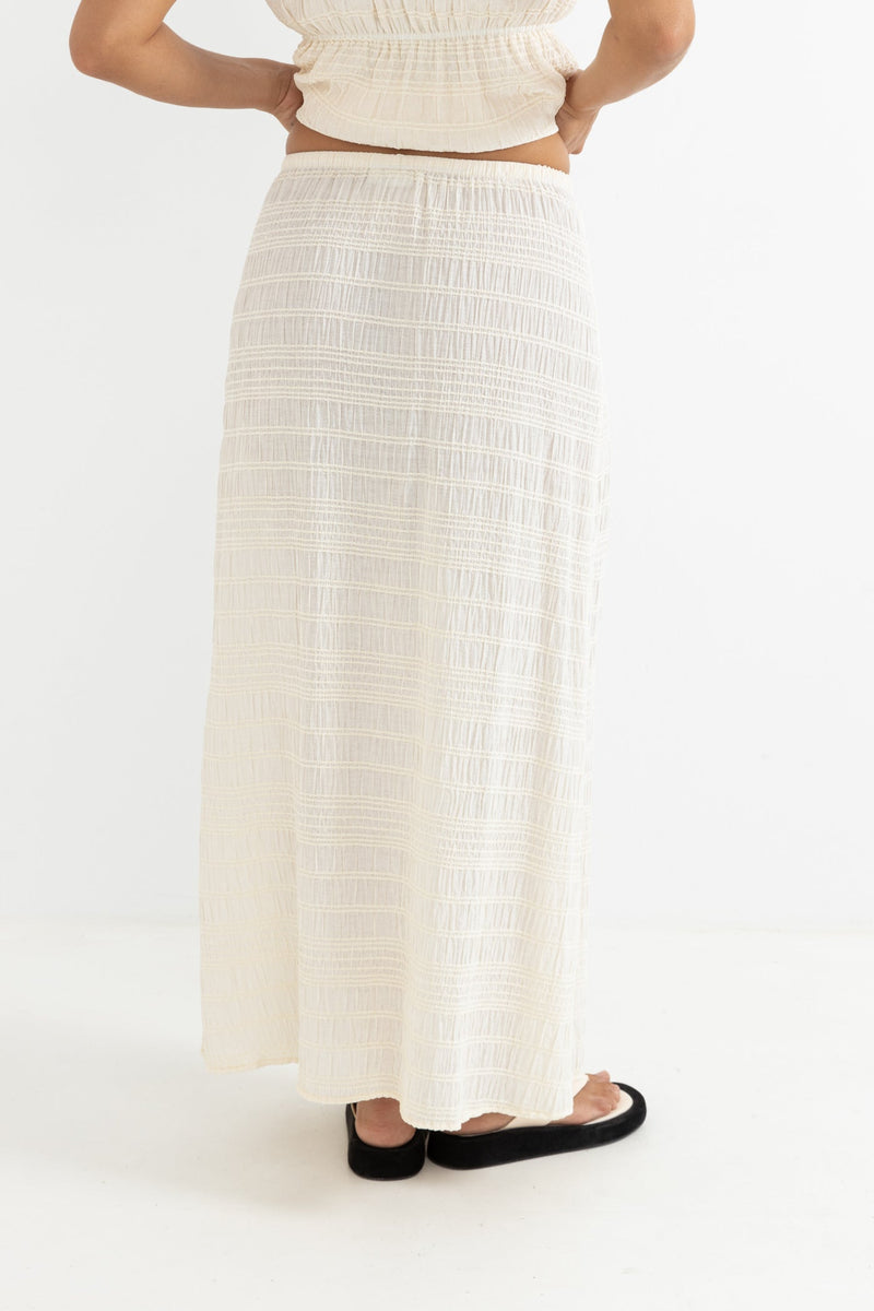 Sandy Cove Midi Skirt Natural