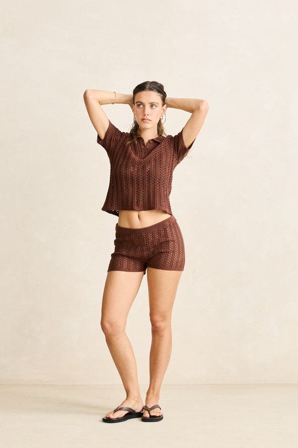 Porto Knit Short Chocolate