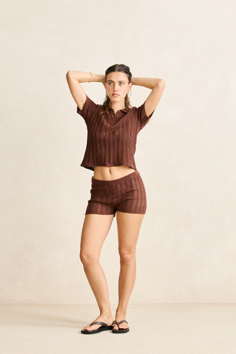 Porto Knit Short Chocolate