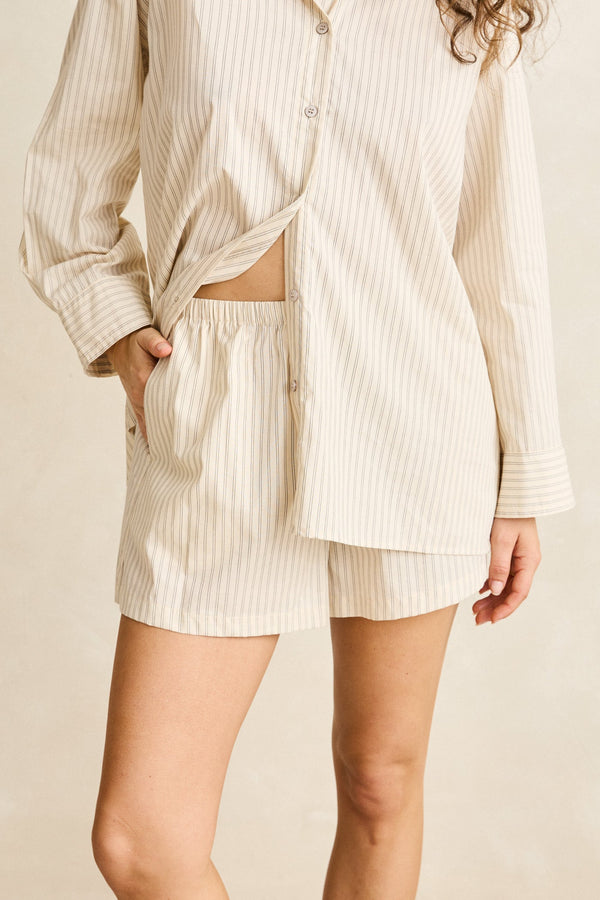 Cove Stripe Beach Short Oat