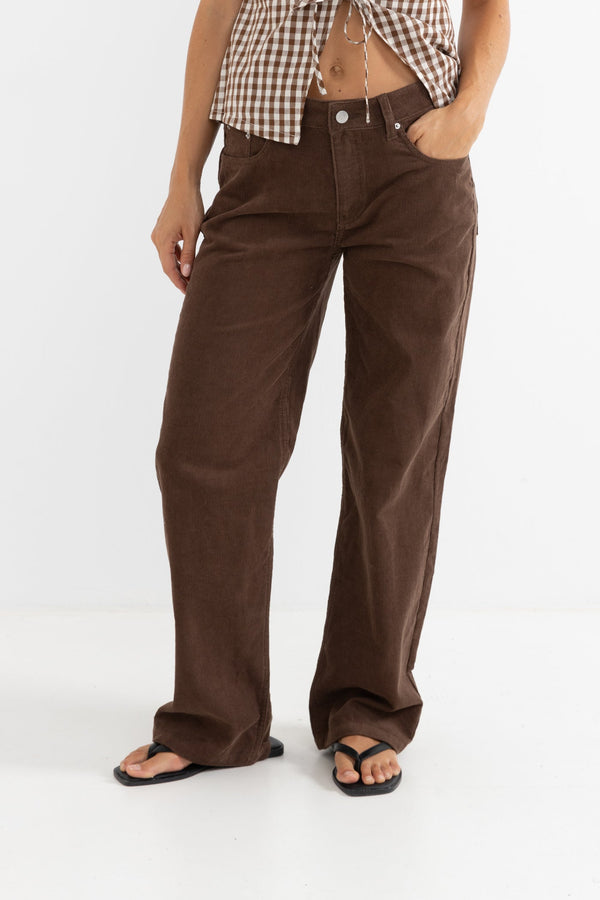 Echo Wide Leg Cord Pant Brown