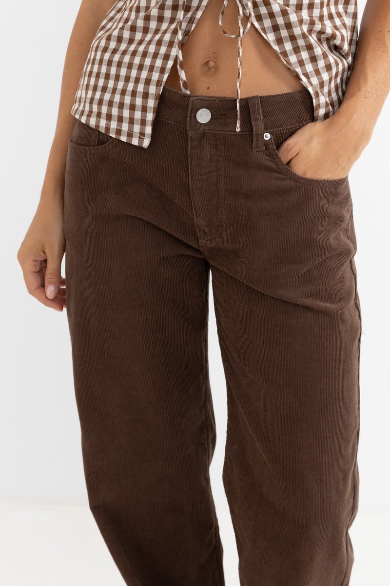 Echo Wide Leg Cord Pant Brown