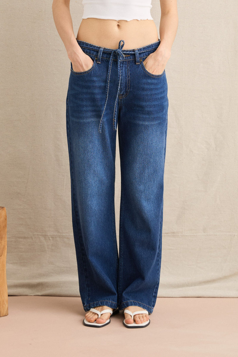 Charlie Low-Rise Denim Jean Dark Denim