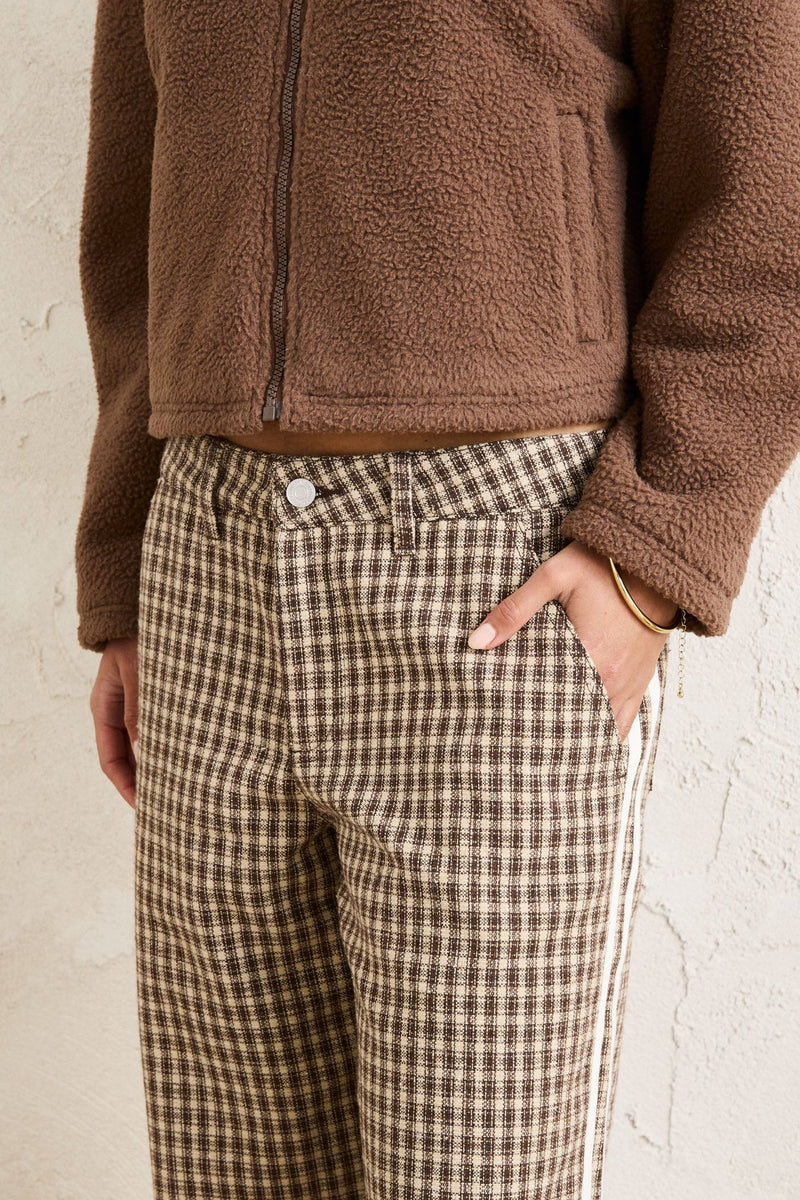 Milly Check Pant Brown