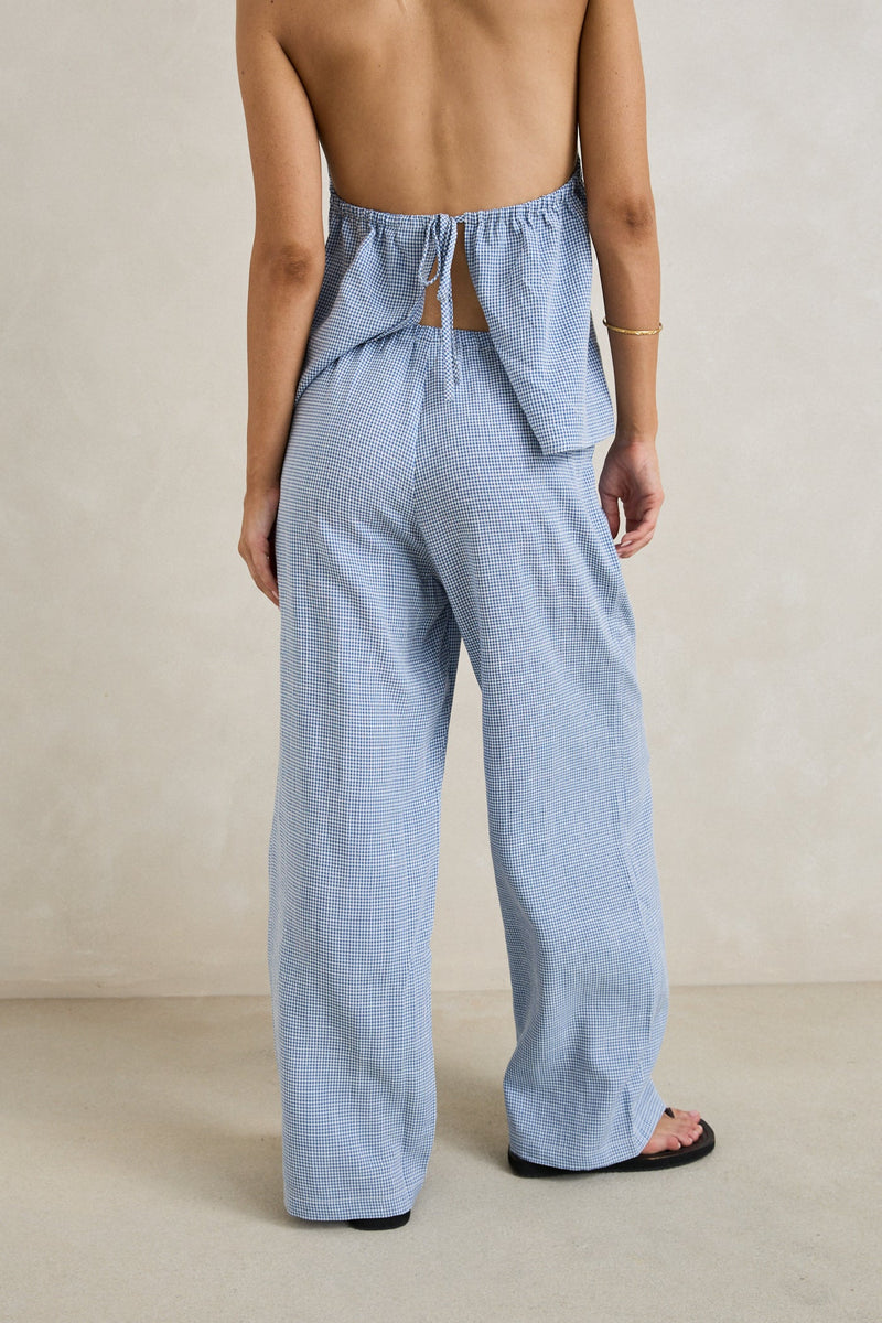 Marisol Pant  Blue Check