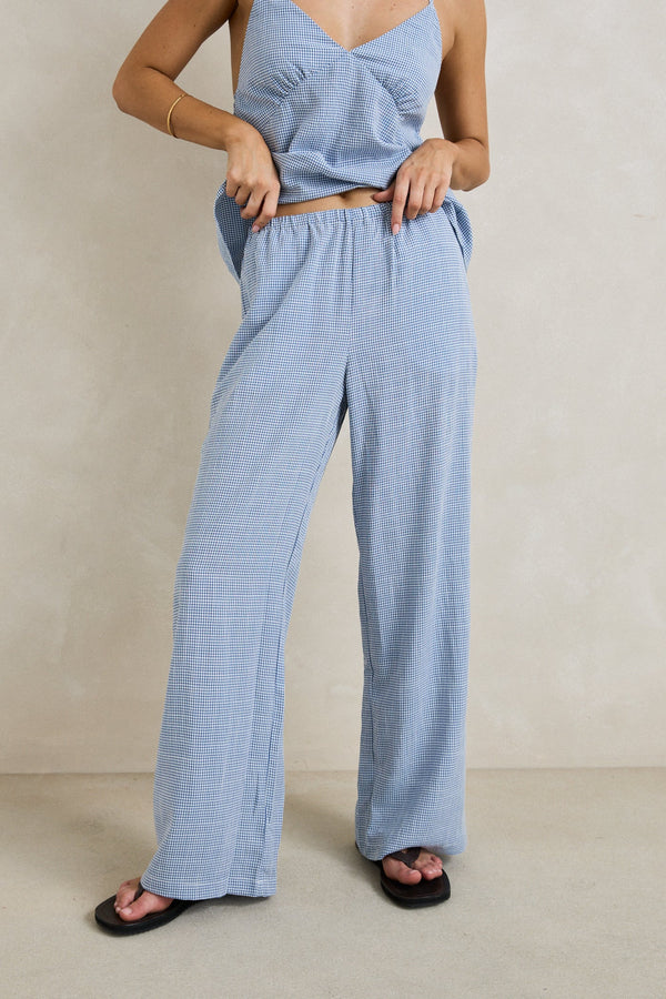 Marisol Pant  Blue Check