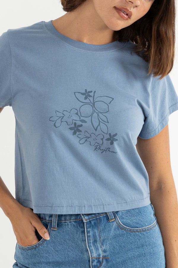 Floral Blooms Tee Slate