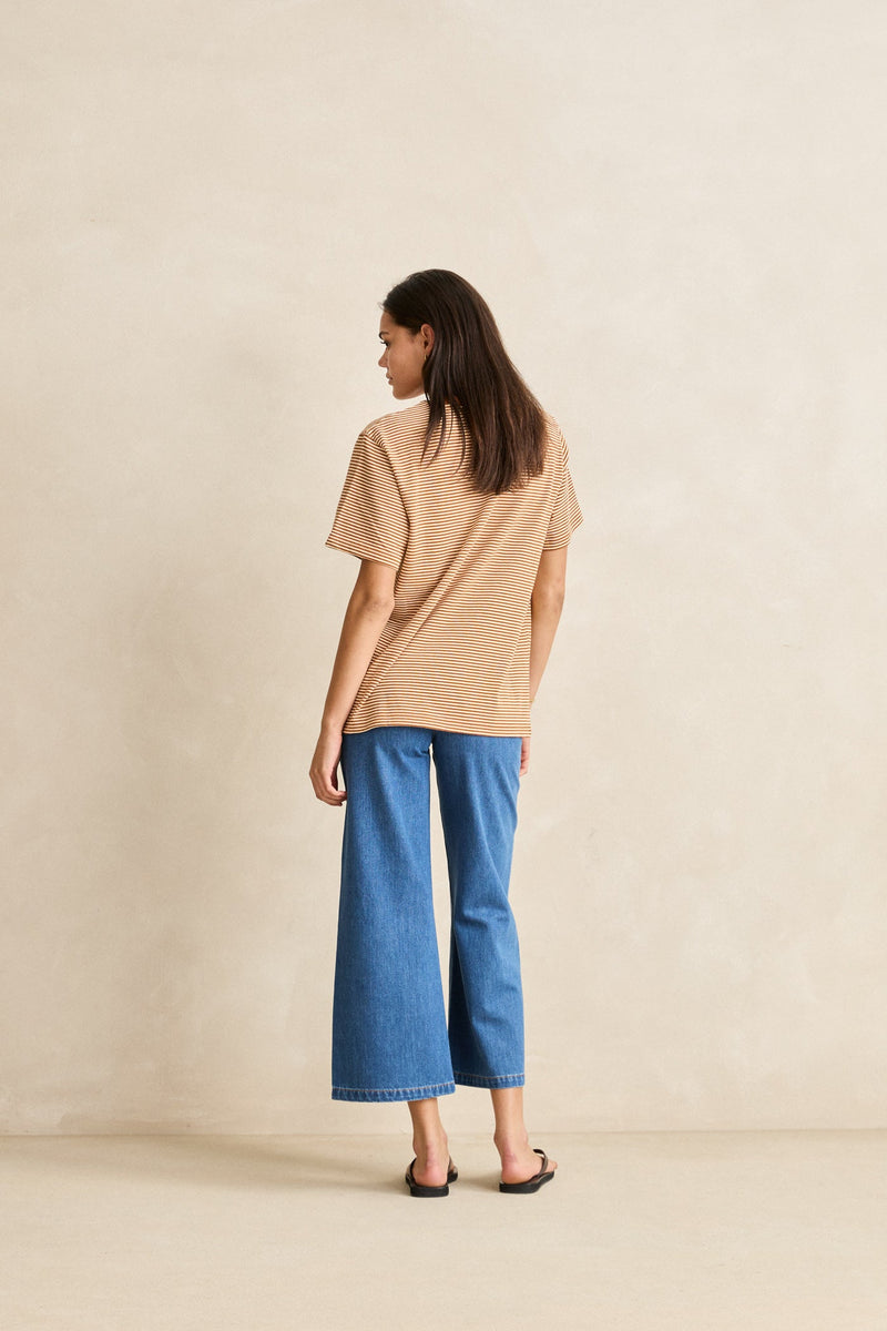 Essential Stripe Ss T-Shirt Tobacco