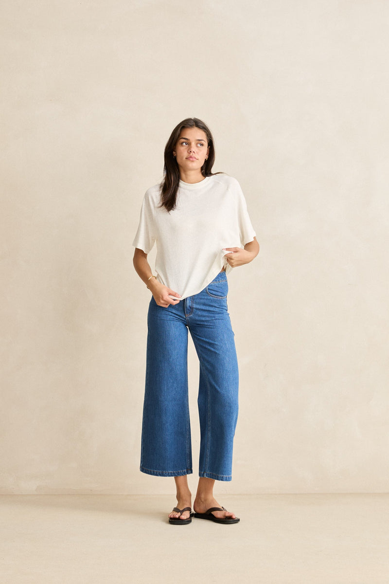 Essential Linen Ss T-Shirt Natural