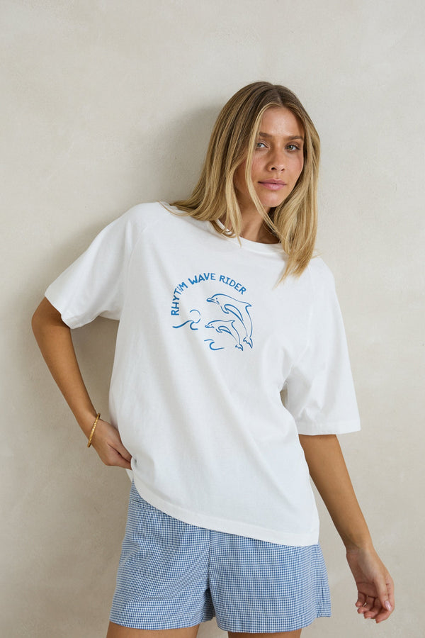 Wave Rider Raglan T-Shirt White