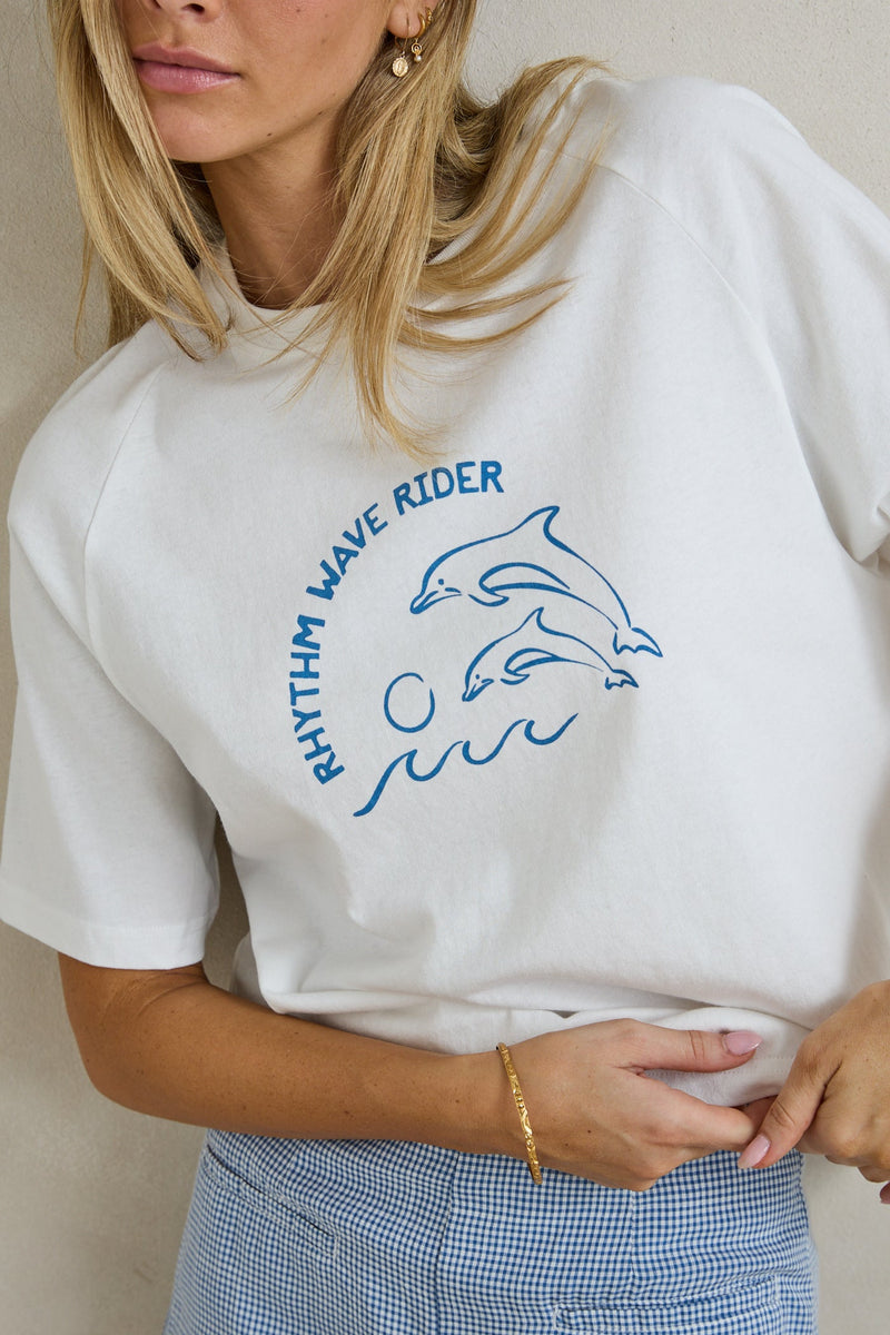 Wave Rider Raglan T-Shirt White