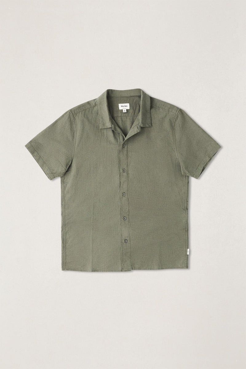 Classic Linen Ss Shirt Forest Green