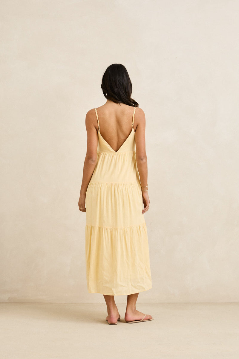 Classic Tiered Midi Dress Butter