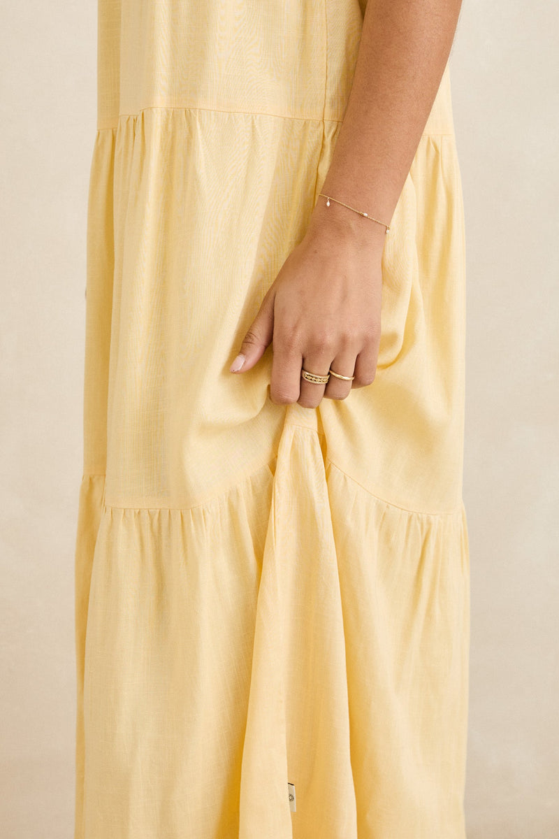 Classic Tiered Midi Dress Butter