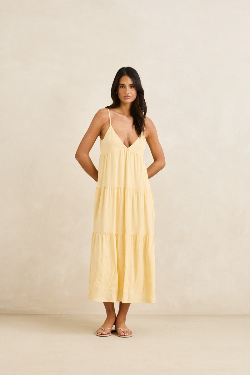 Classic Tiered Midi Dress Butter