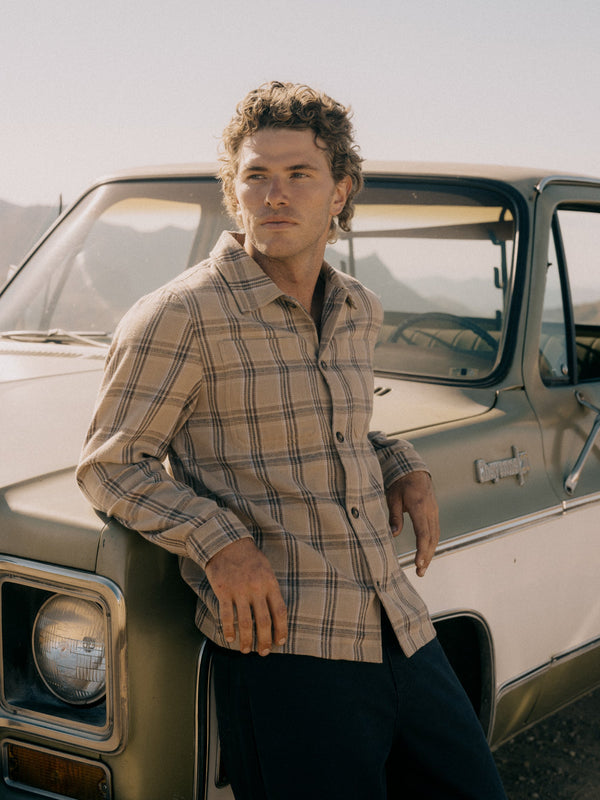 Essential Check Ls Overshirt Tobacco