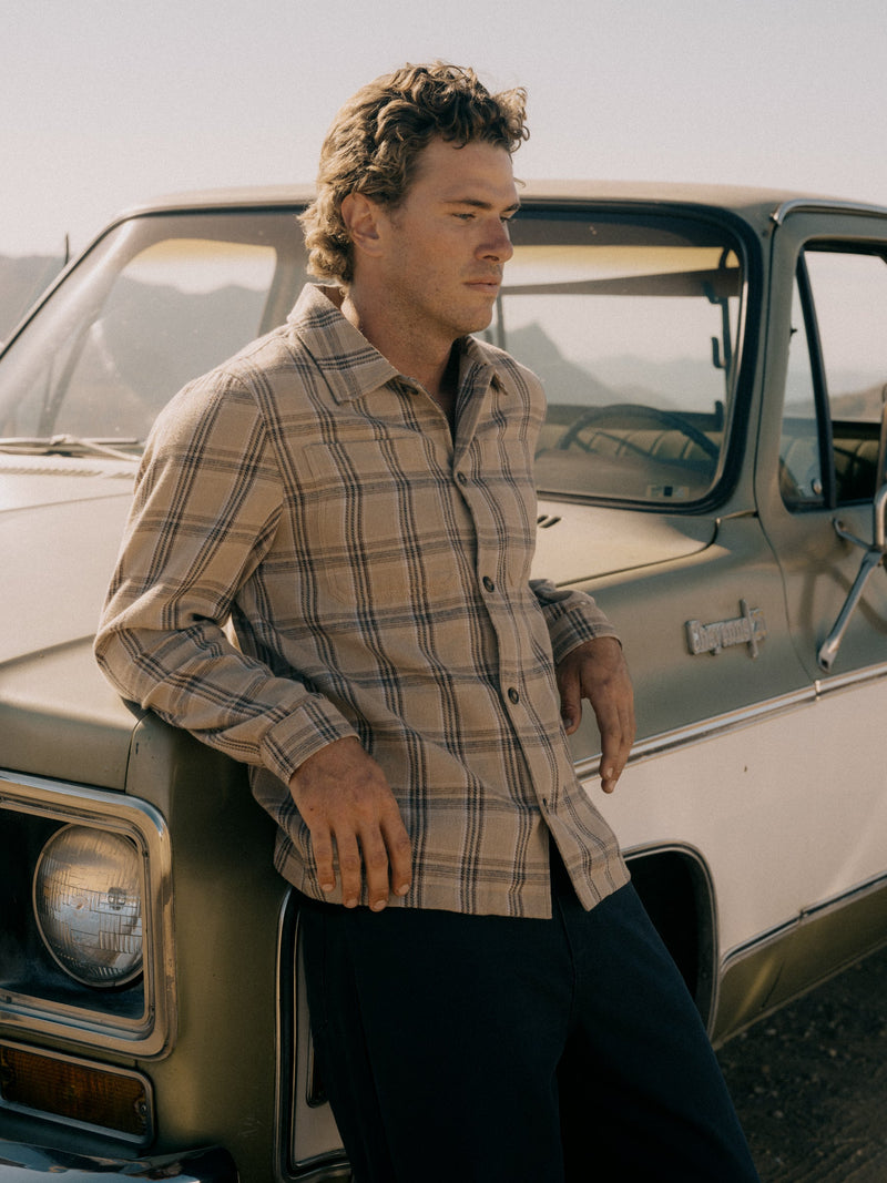 Essential Check Ls Overshirt Tobacco