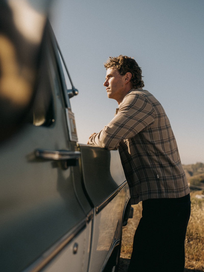 Essential Check Ls Overshirt Tobacco