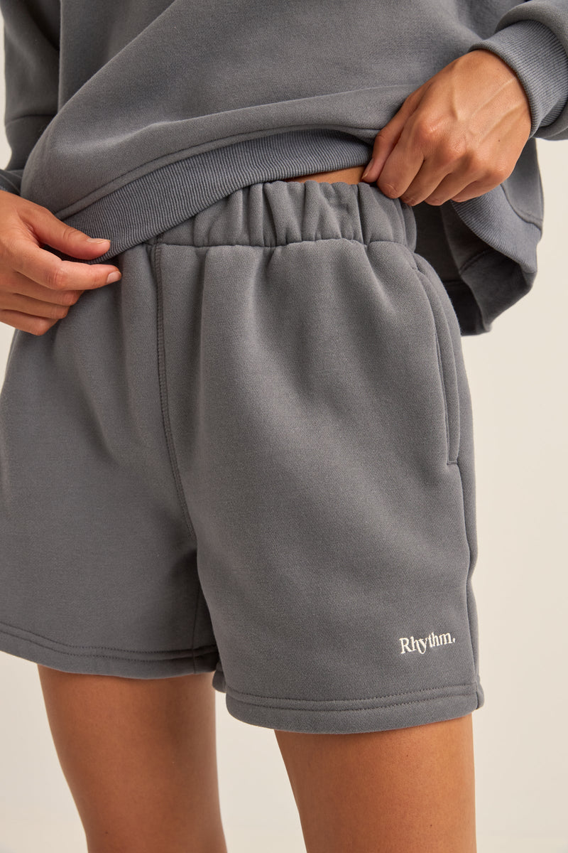 Logo Fleece Shorts Charcoal