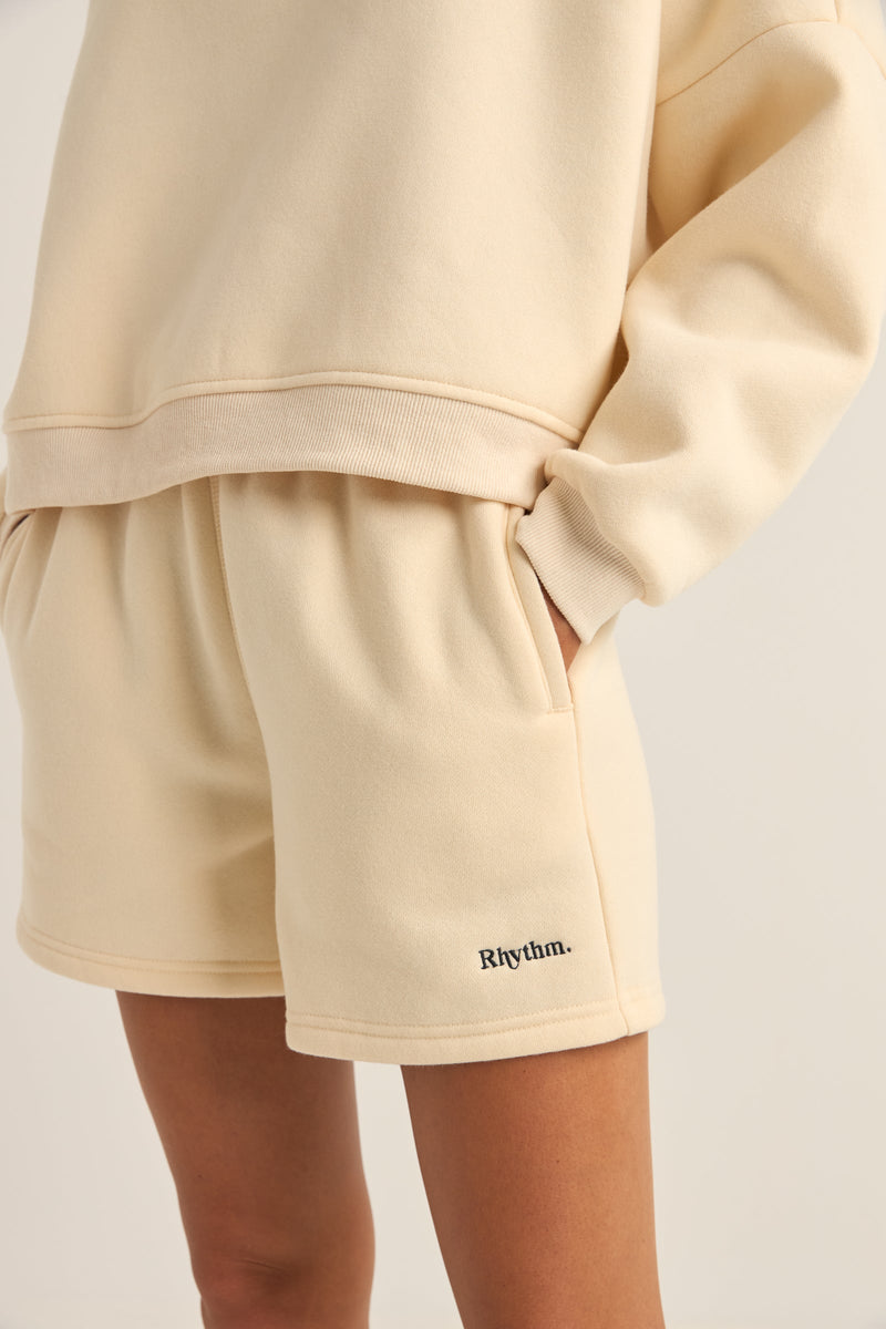 Logo Fleece Shorts Oatmeal