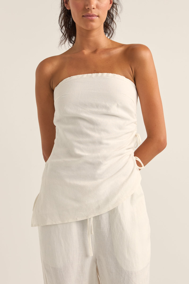 Frankie Strapless Top White