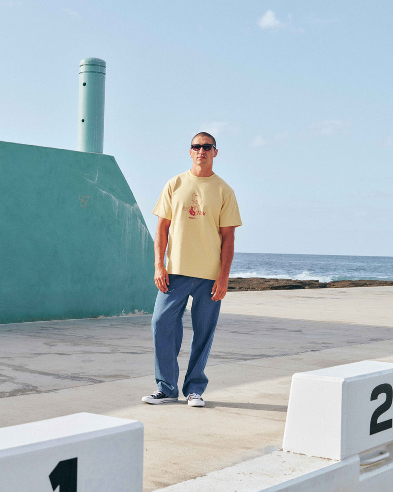 Peace And Fromage Vintage Ss T-Shirt Yellow