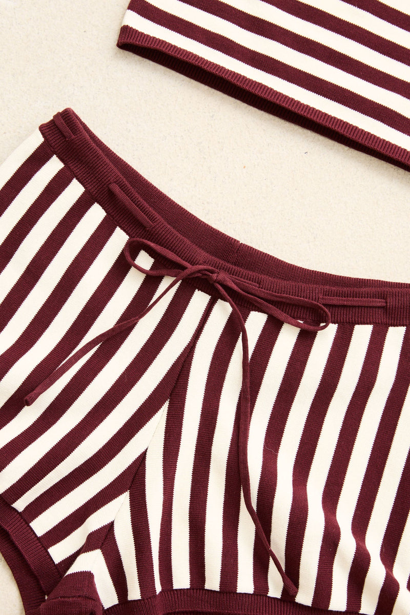 Daybreak Stripe Bandeau Knit Top Paprika