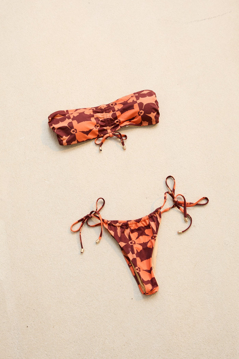 Sundazed Floral Bandeau Top Paprika