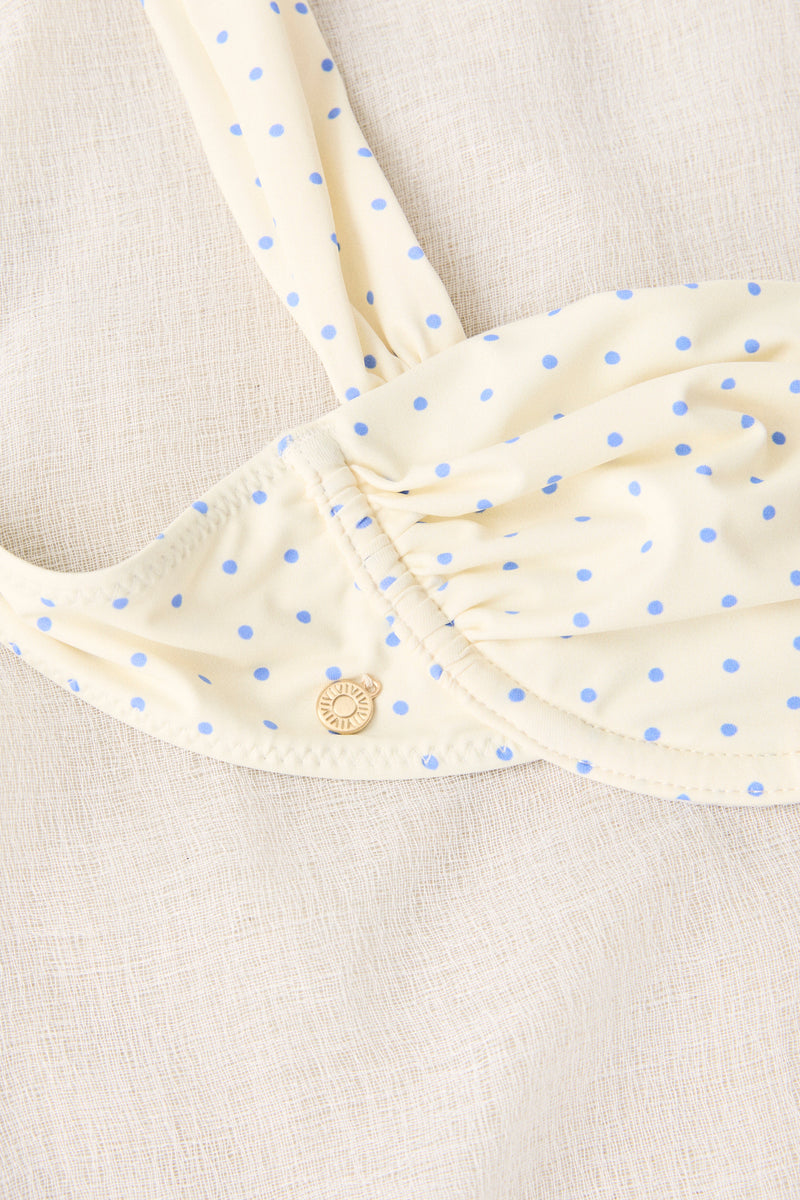 Polka Underwire Bralette Top Cornflower