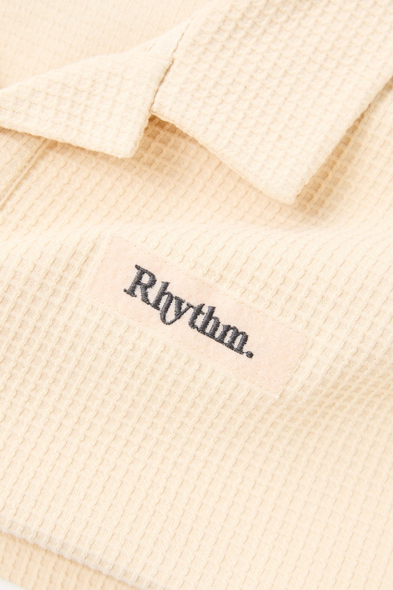 Waffle Rugby Ls Polo Cream