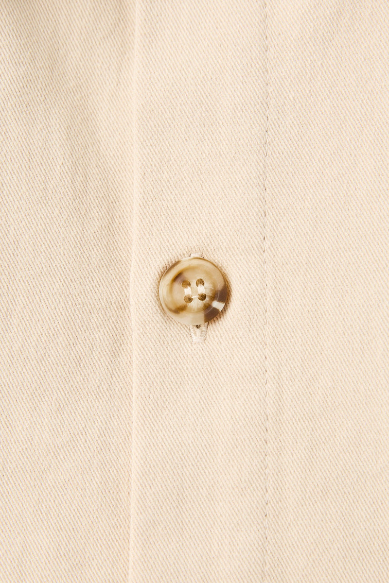 Twill Crop Ls Shirt Natural