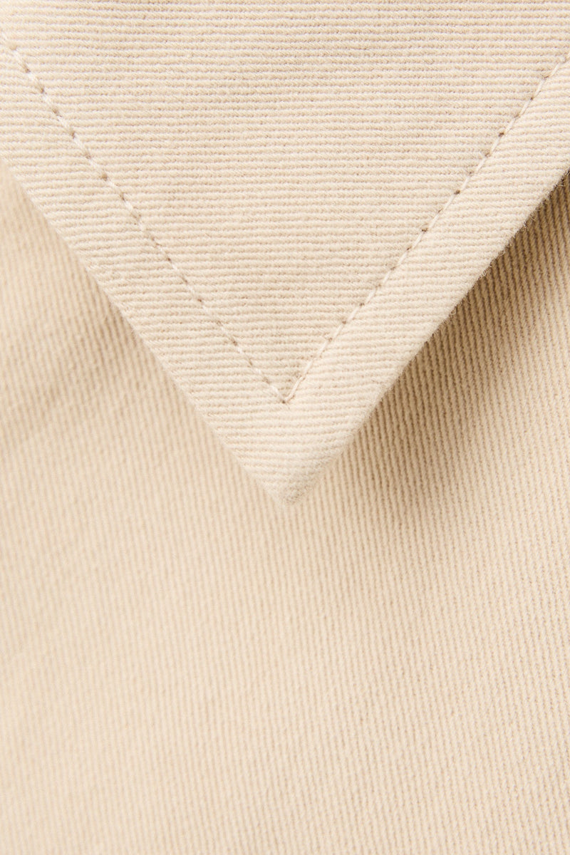 Twill Crop Ls Shirt Natural