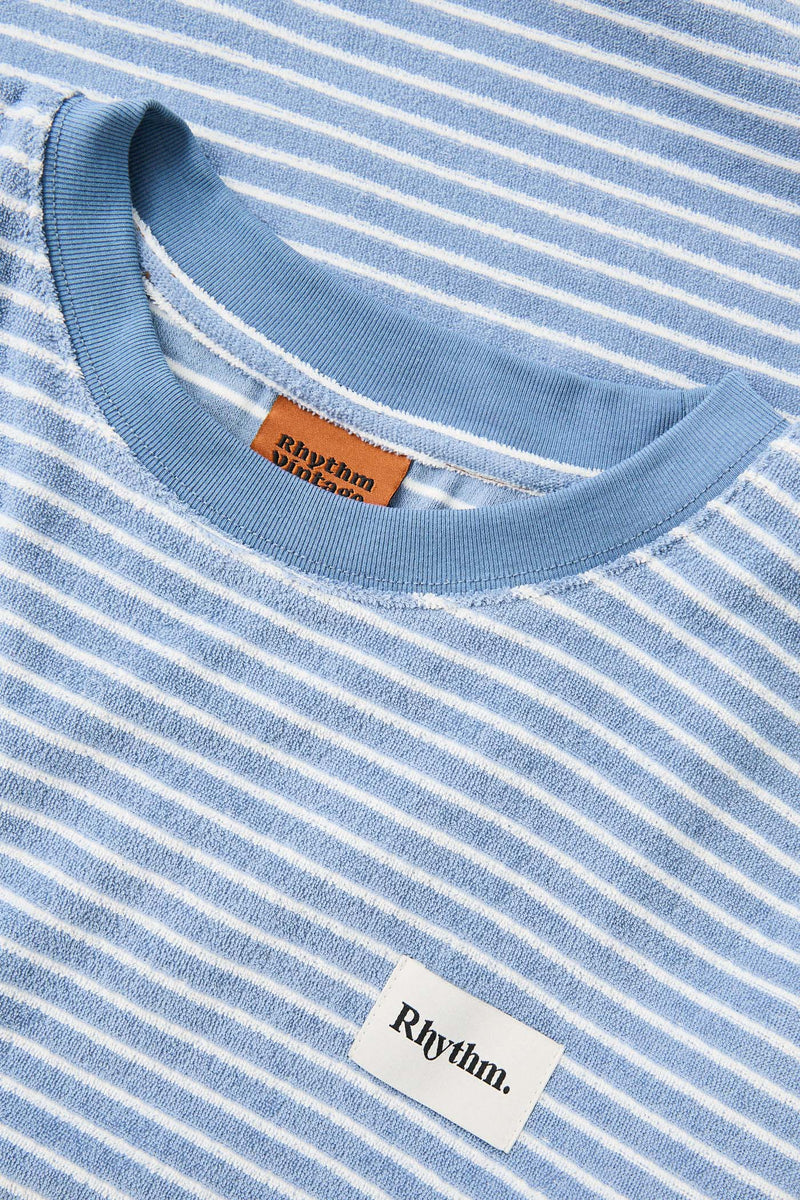 Vintage Terry Stripe Ss T-Shirt Blue