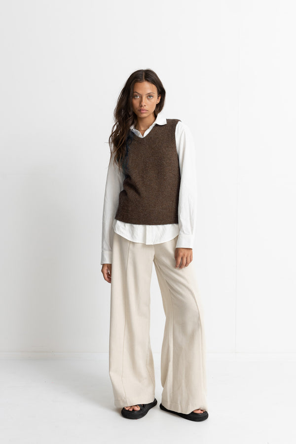 Shell Beach Sweater Vest Chocolate