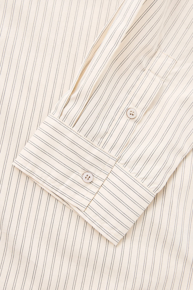 Cove Stripe Oversized Ls Beach Shirt Oat