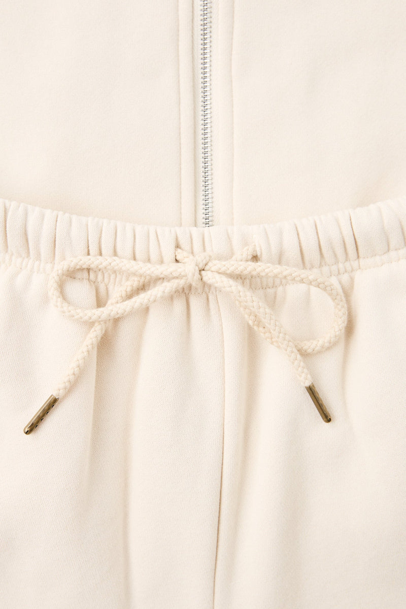 Contrast Fleece Track Short Stone