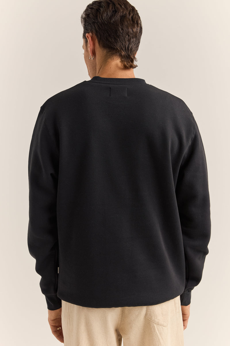 Brand Fleece Crew Black