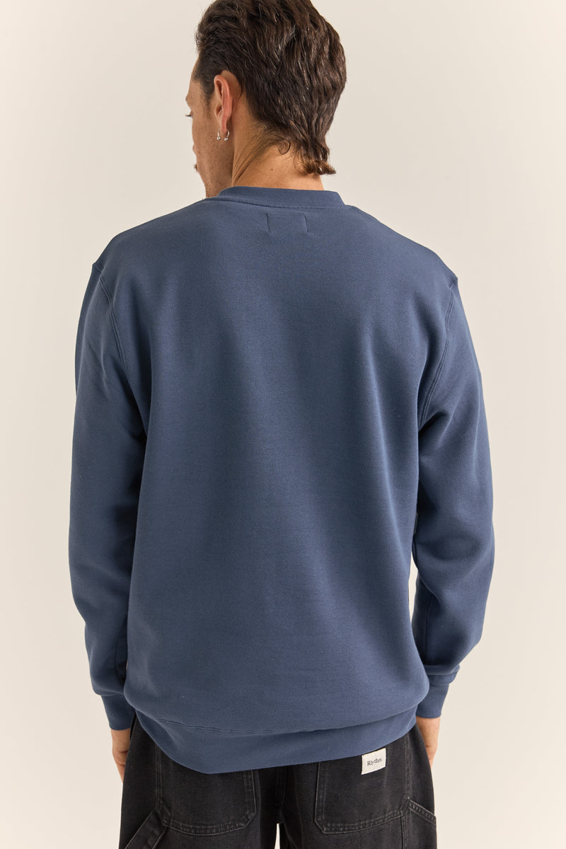 Brand Fleece Crew Navy