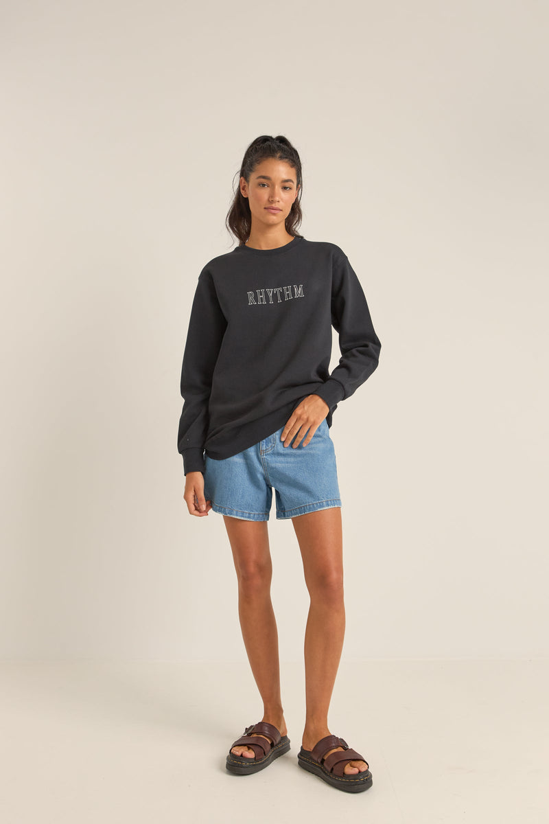 Flagship Boyfriend Fleece Crew Black