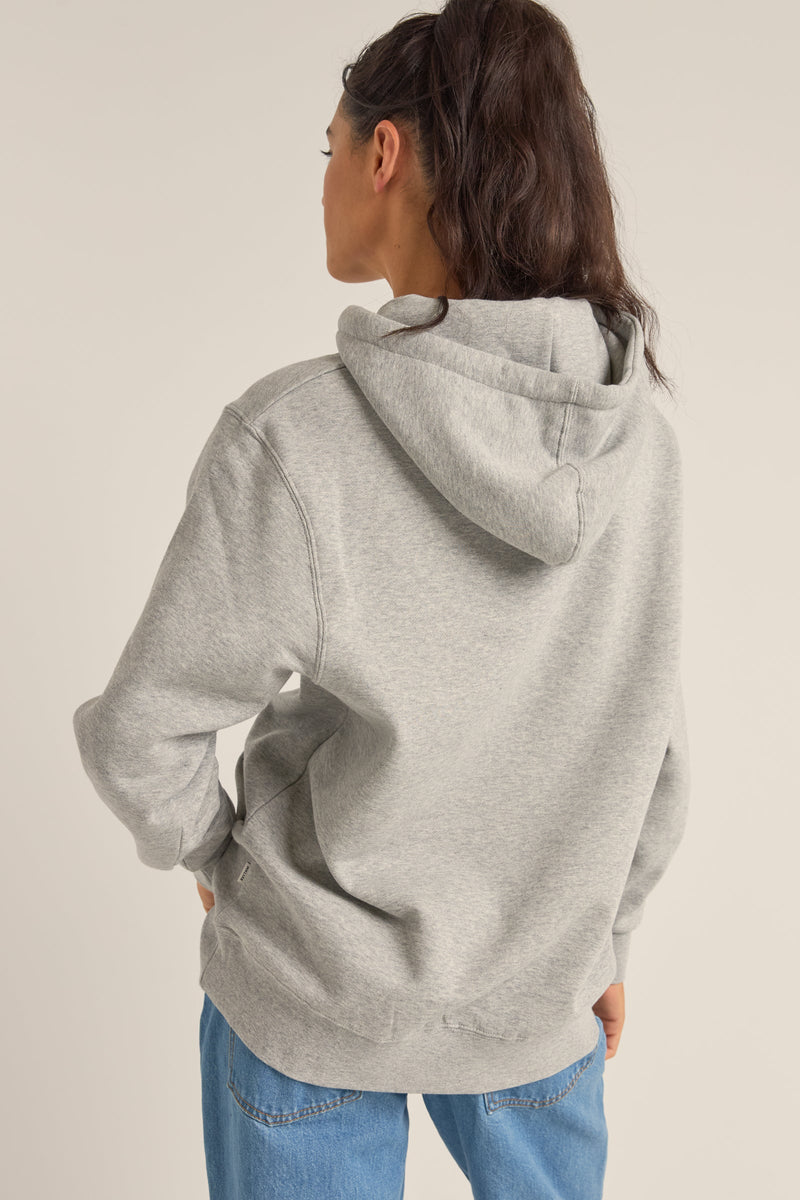 Logo Boyfriend Fleece Hood Grey Heather