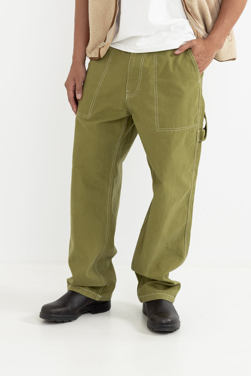 Contrast Stitch Carpenter Pant Khaki