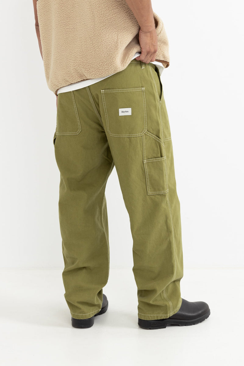 Contrast Stitch Carpenter Pant Khaki