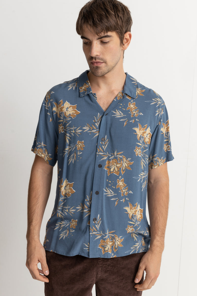 Floral SS Shirt Blue