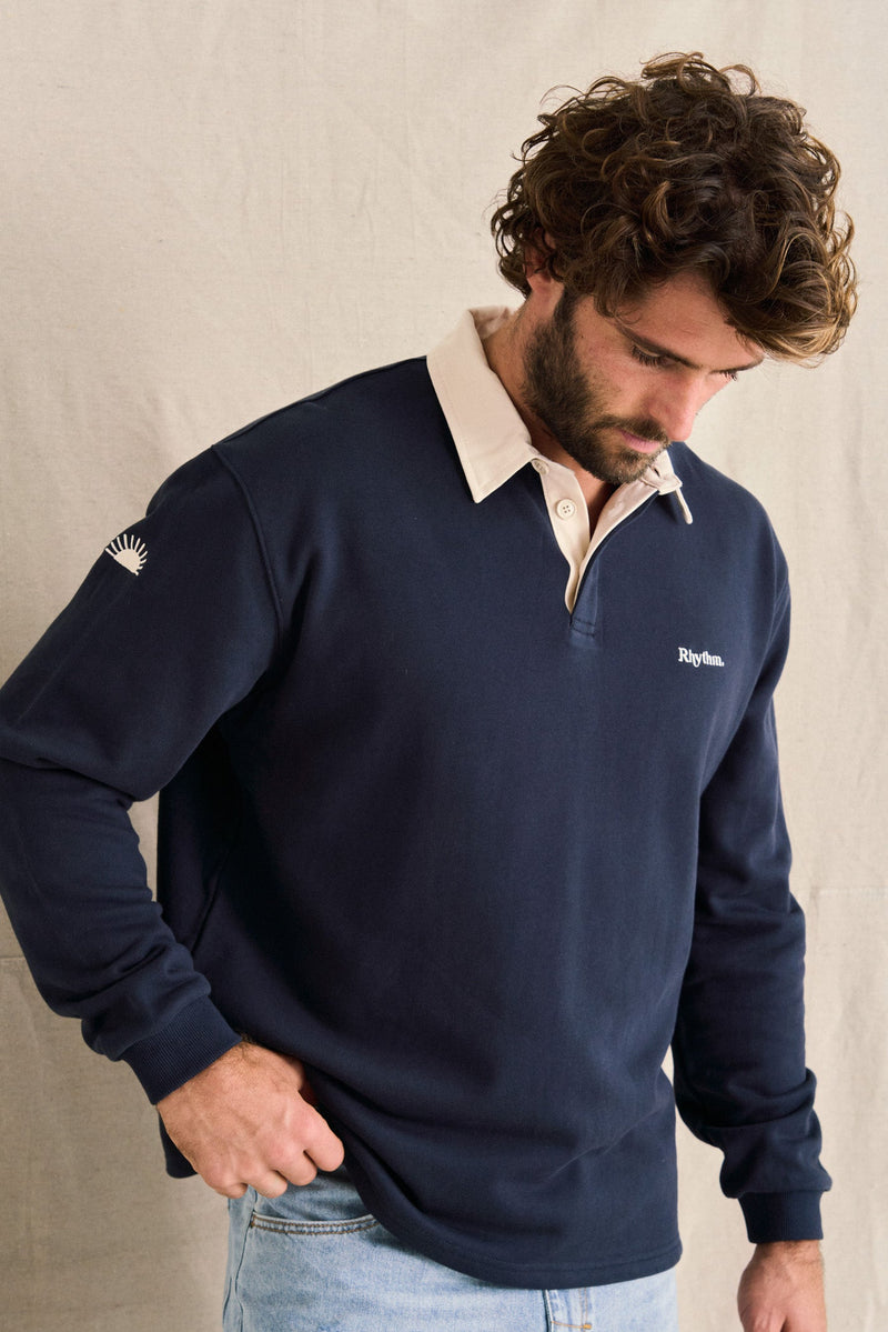 Vintage Rugby Ls Polo Indigo