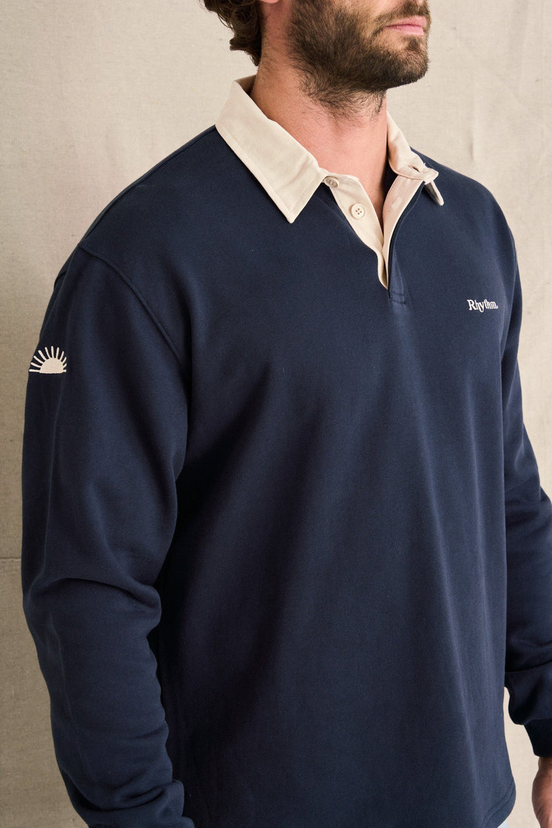 Vintage Rugby Ls Polo Indigo
